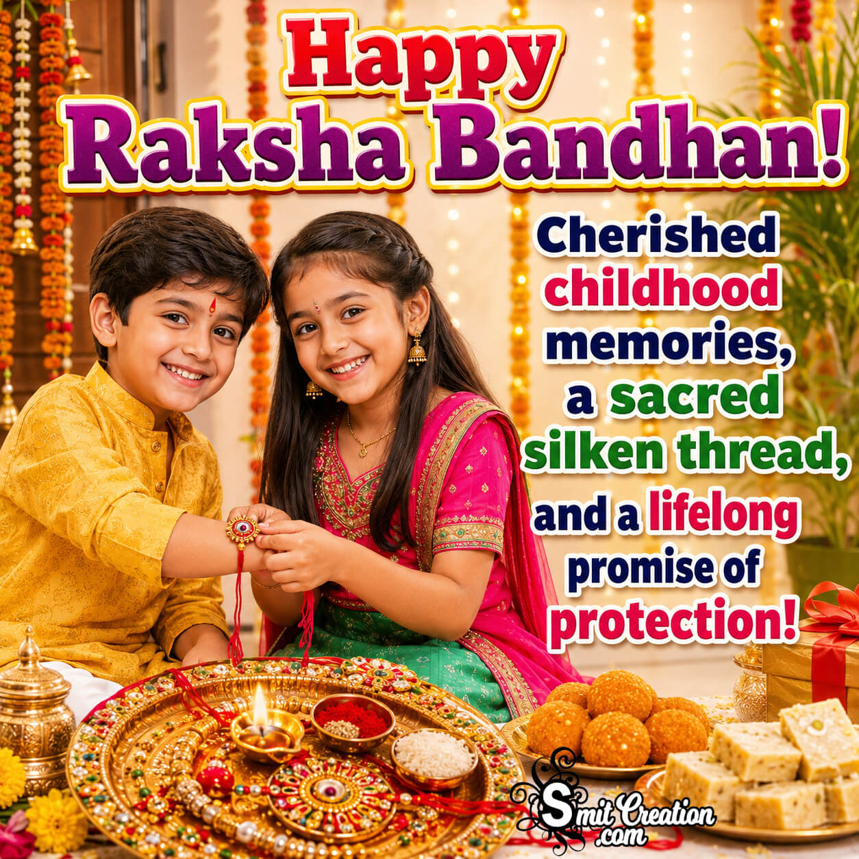 Happy Raksha Bandhan Lovely Greeting Image