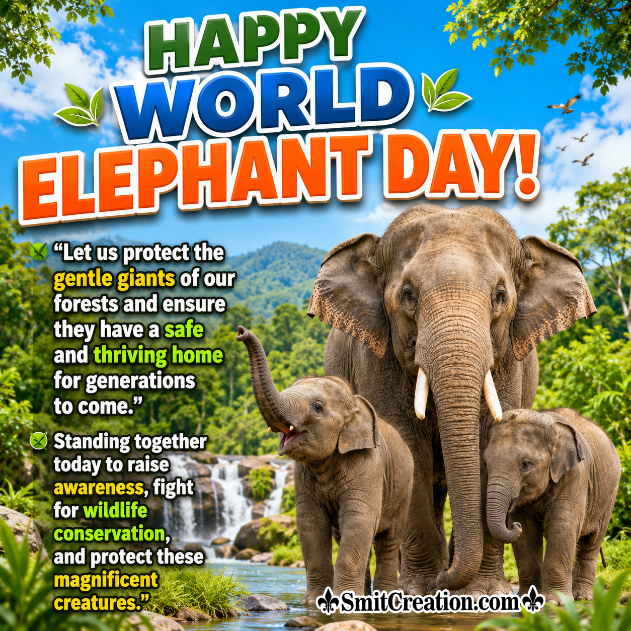 Happy World Elephant Day Best Wish Pic