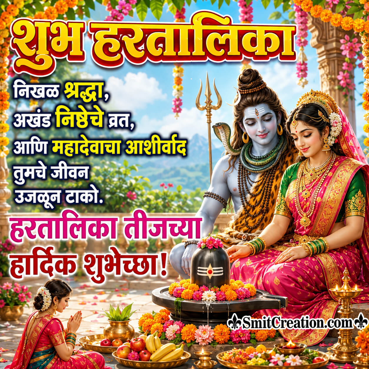 Hartalika Teej Marathi Quote Picture