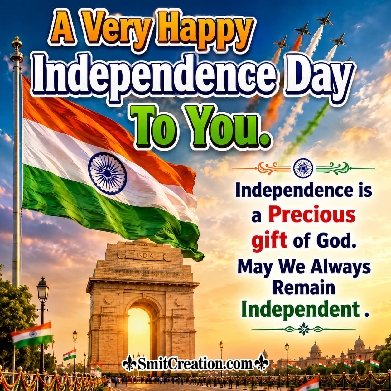 Independence Day Precious Freedom Wish Image