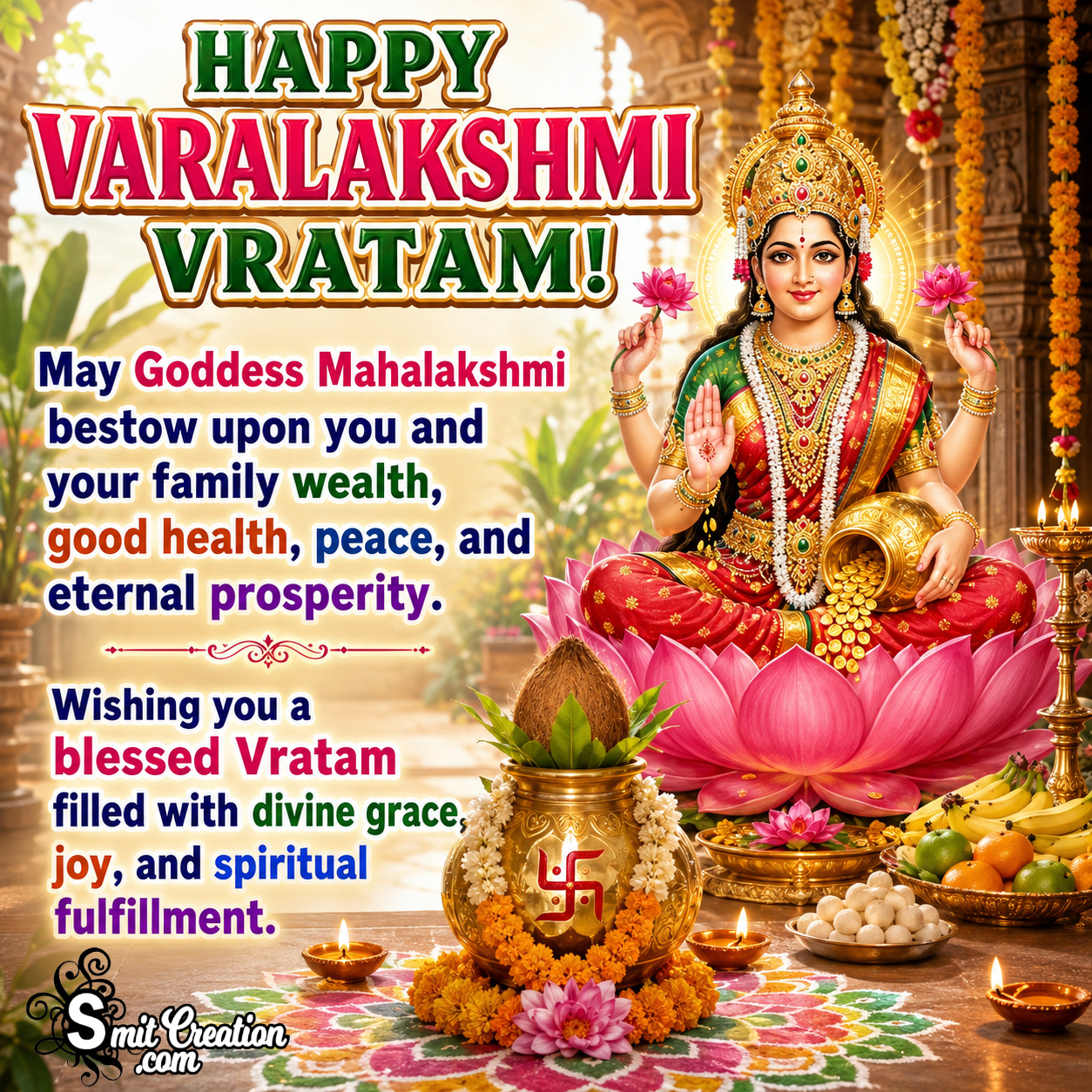 Wishing You A Blessed Varalakshmi Vratam Spiritual Pic