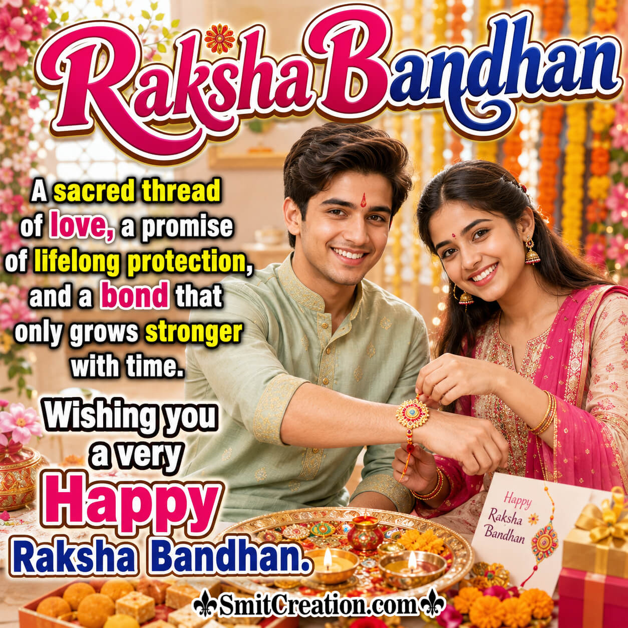 Wishing You A Very Happy Raksha Bandhan Nice Picture