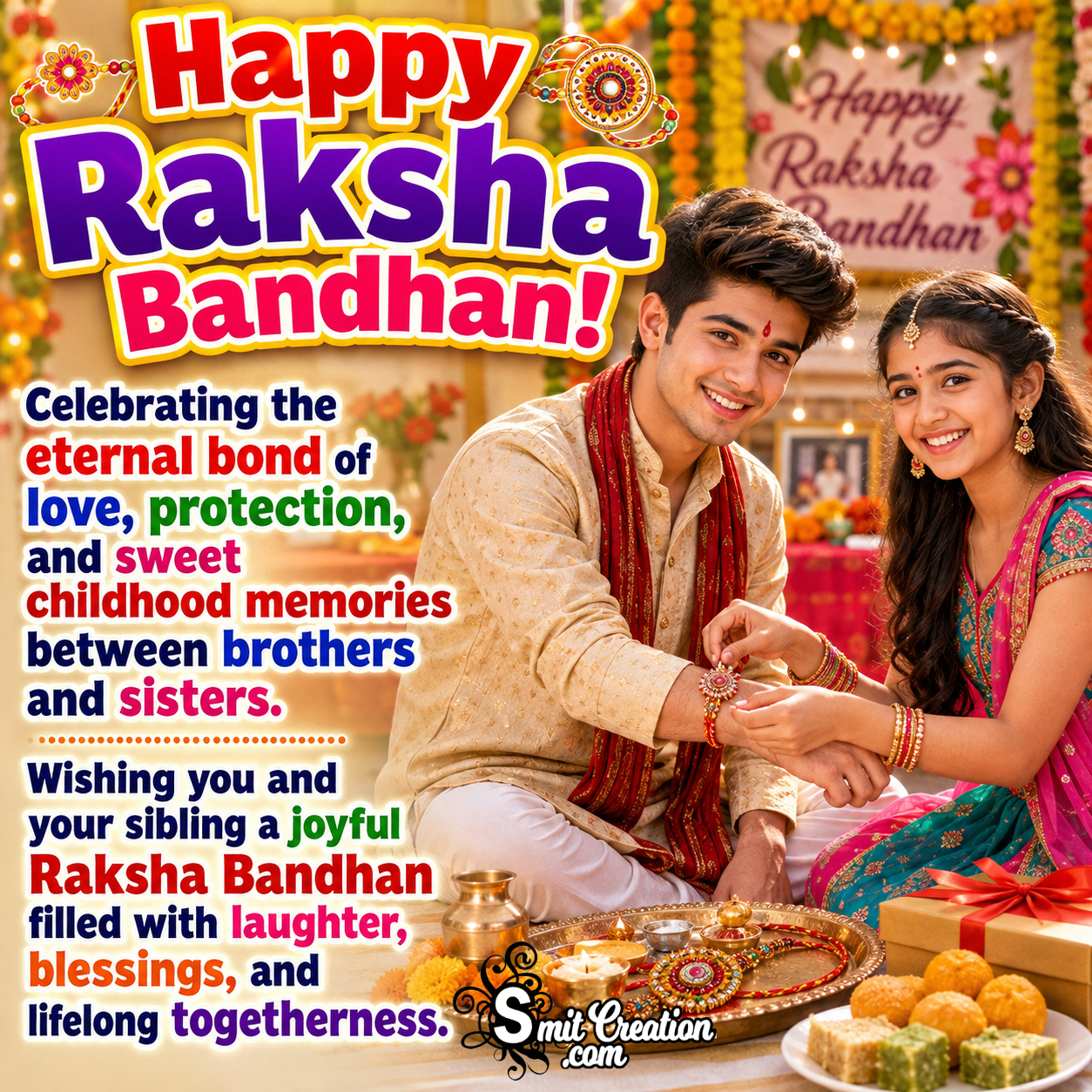 Wishing You Happy Raksha Bandhan Joyful Image