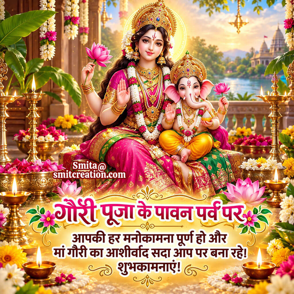 Blessed Gauri Puja Hindi Best Message Image