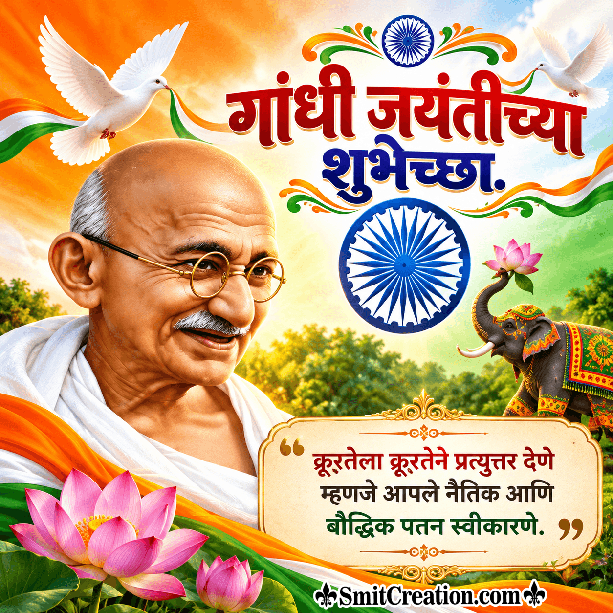 Gandhi Jayanti Chya Marathi Shubhechha