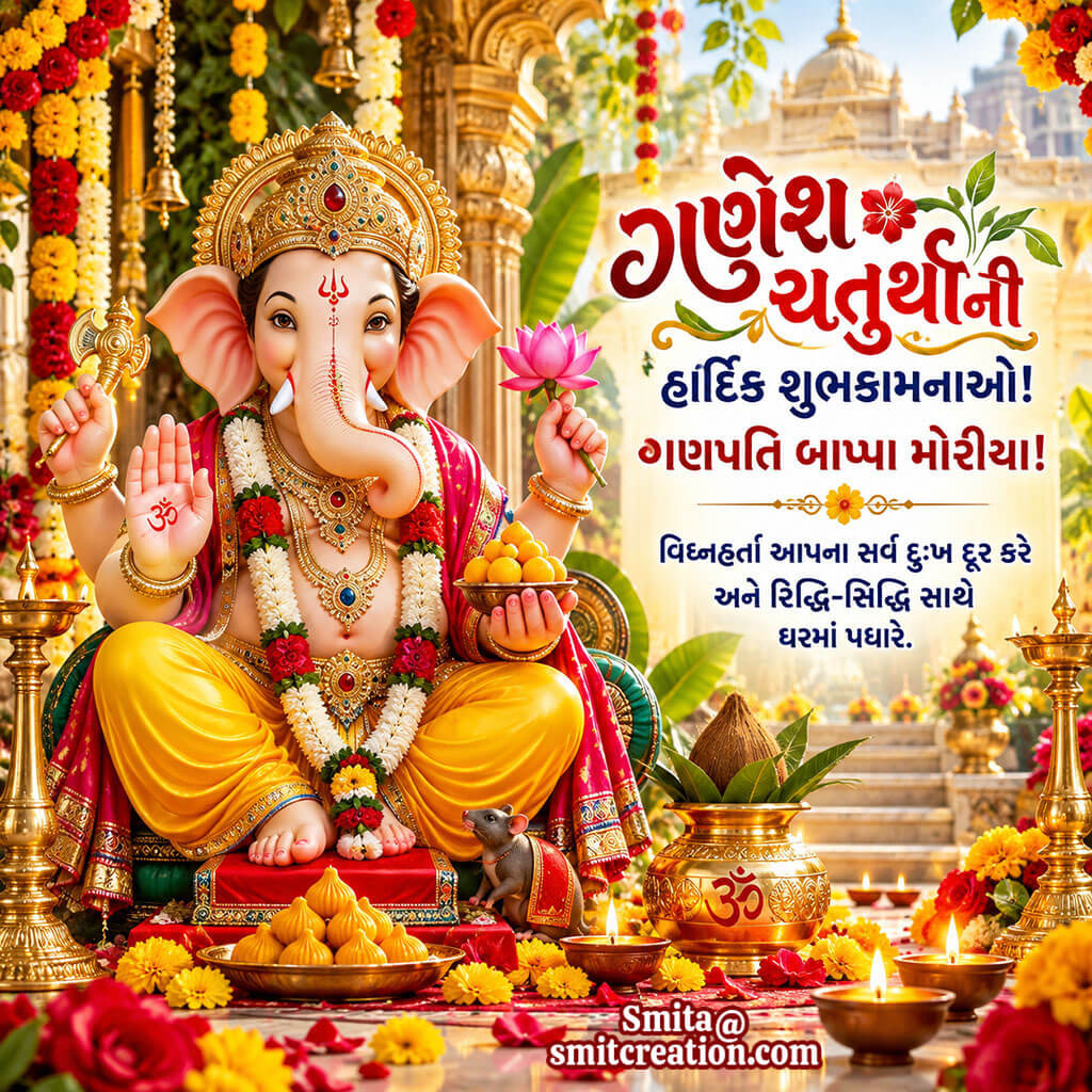 Ganesh Chaturthini Gujarati Shubhechha