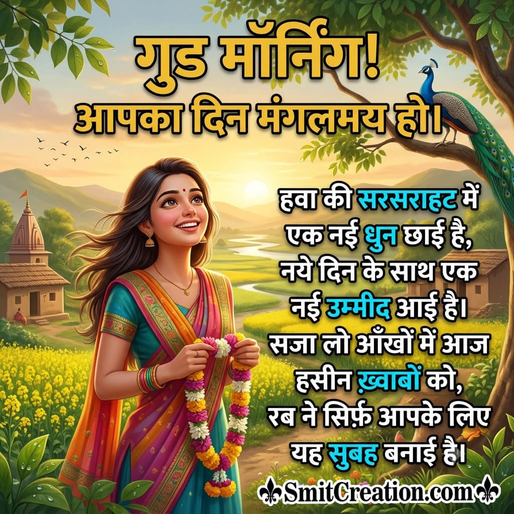 Good Morning Apka Din Mangalmaye Ho Hindi Shayari Pic