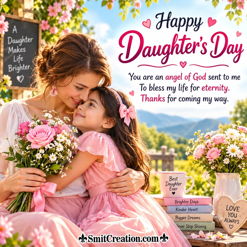 Happy Daughters Day Lovely Wish Pic From Mother