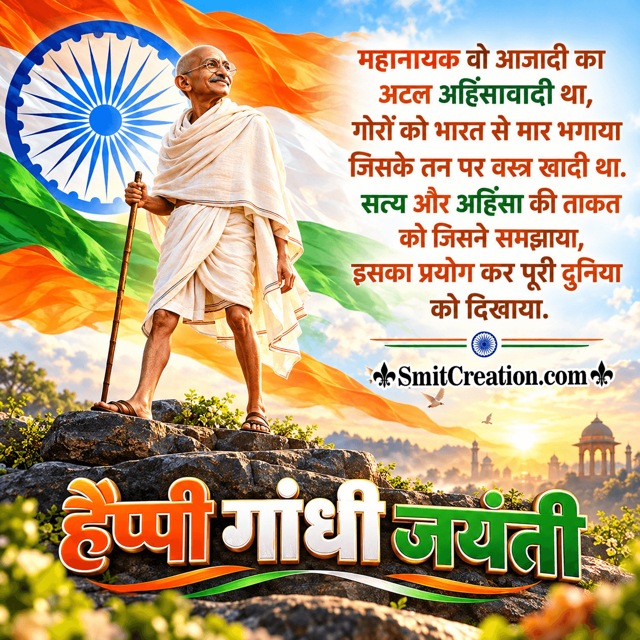 Happy Gandhi Jayanti Hindi Status Image