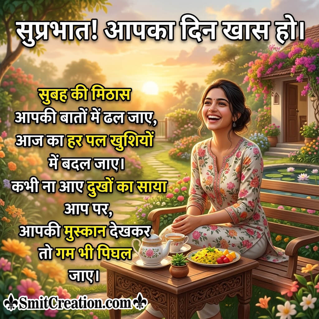 Suprabhat Apka Din Khaas Ho Hindi Shayari Image
