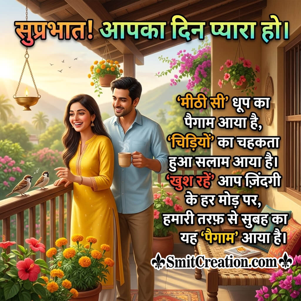 Suprabhat Apka Din Pyara Ho Hindi Shayari Image