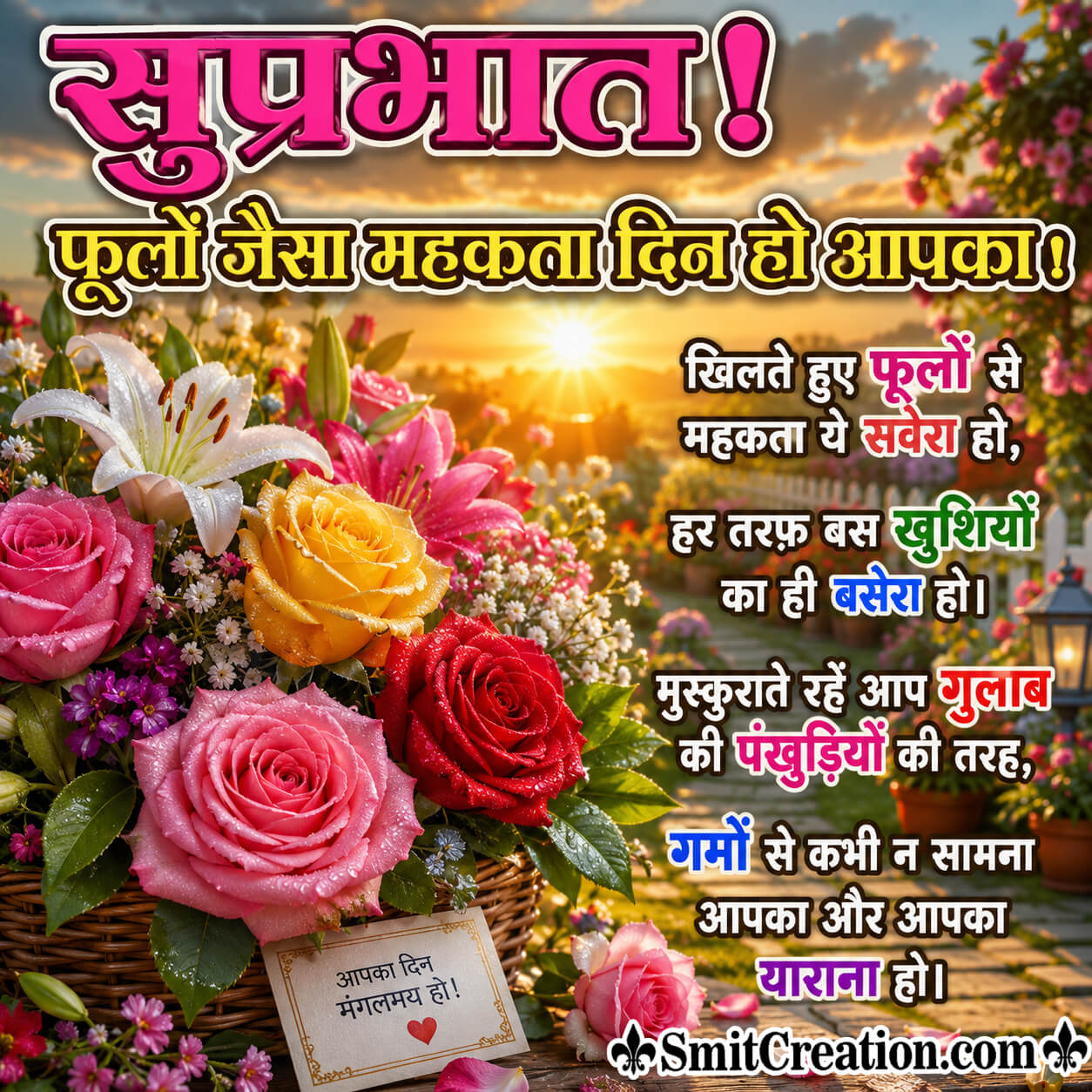 Suprabhat Flower Hindi Shayari Best Image