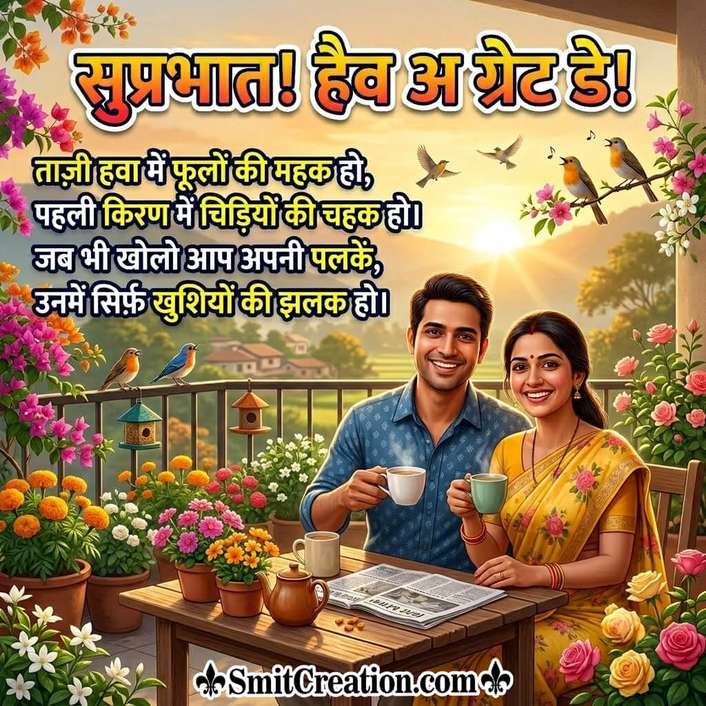 Suprabhat Have A Great Day Hindi Shayari Photo