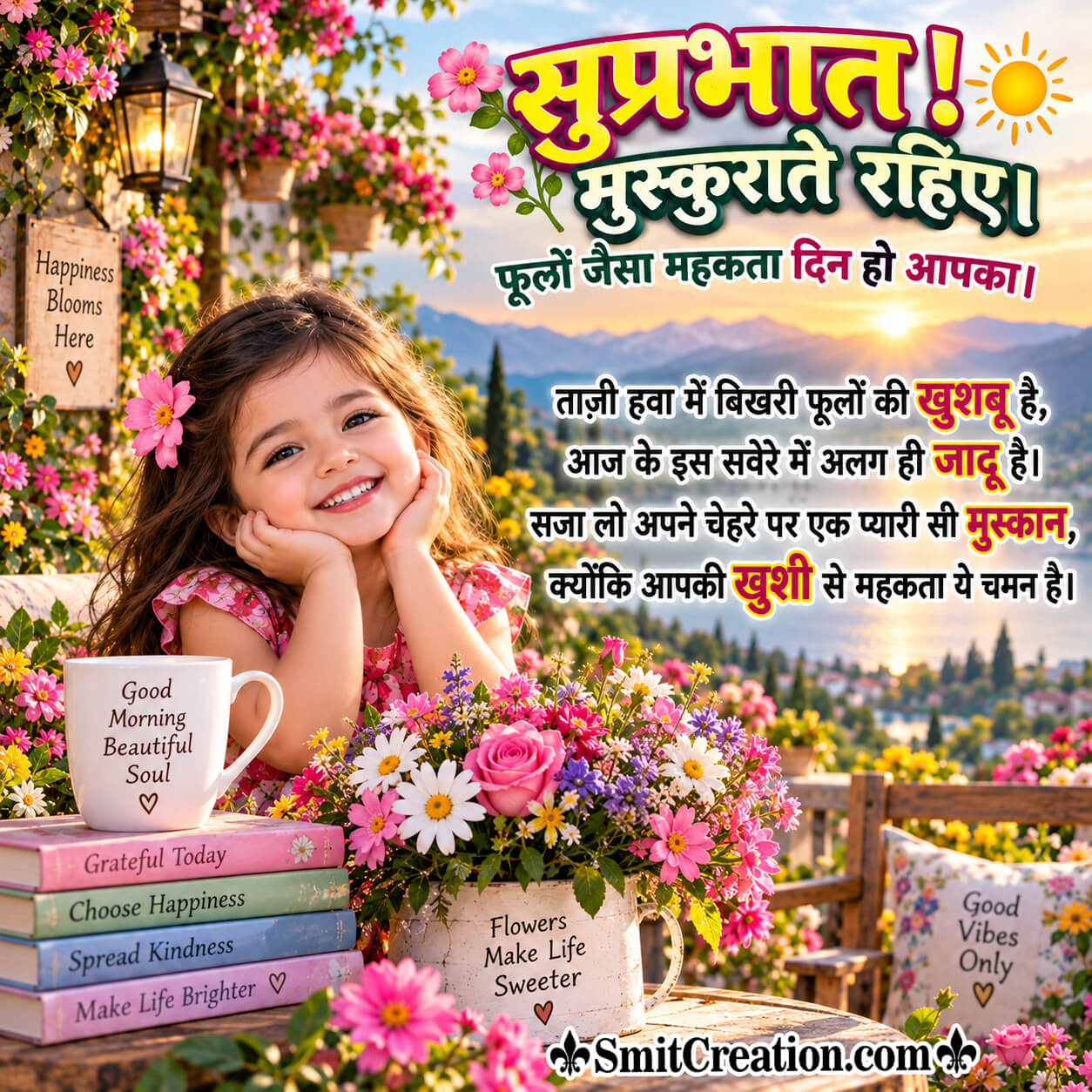 Good Morning Flower Shayari Quotes Images In Hindi