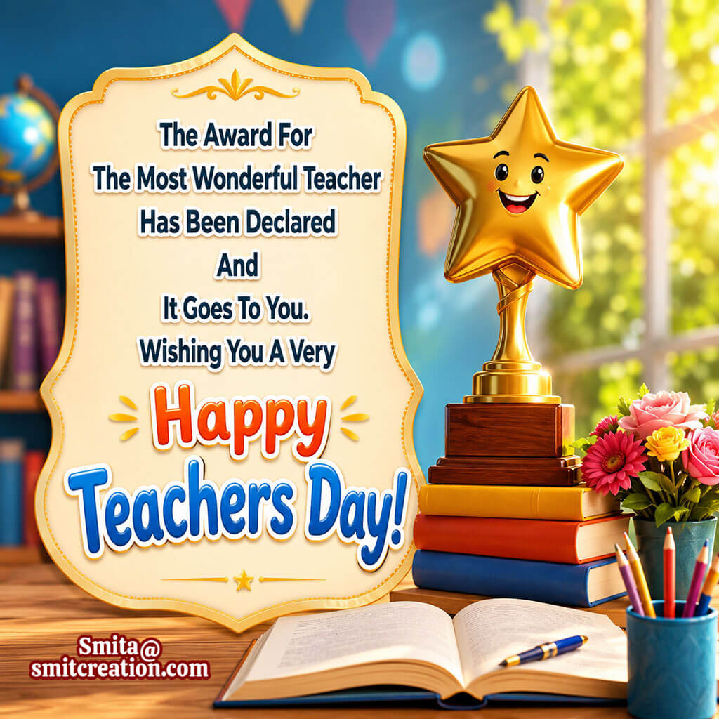 The Award For The Most Wonderful Teacher