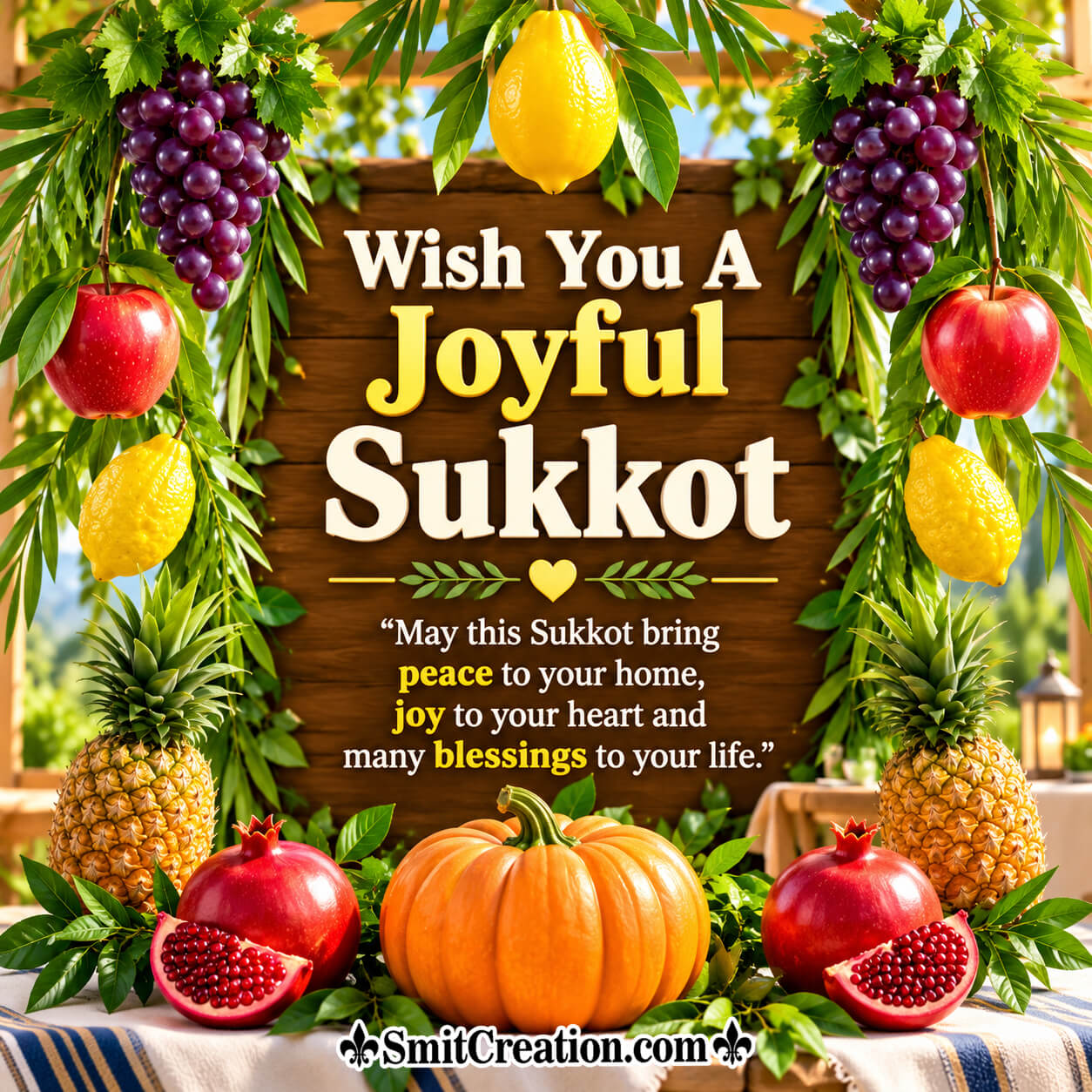 Wish You A Joyful Sukkot Blessings Image