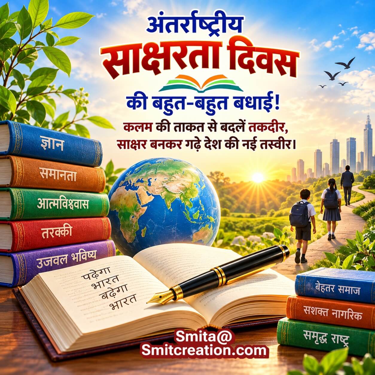 World Literacy Day Hindi Knowledge Message Image