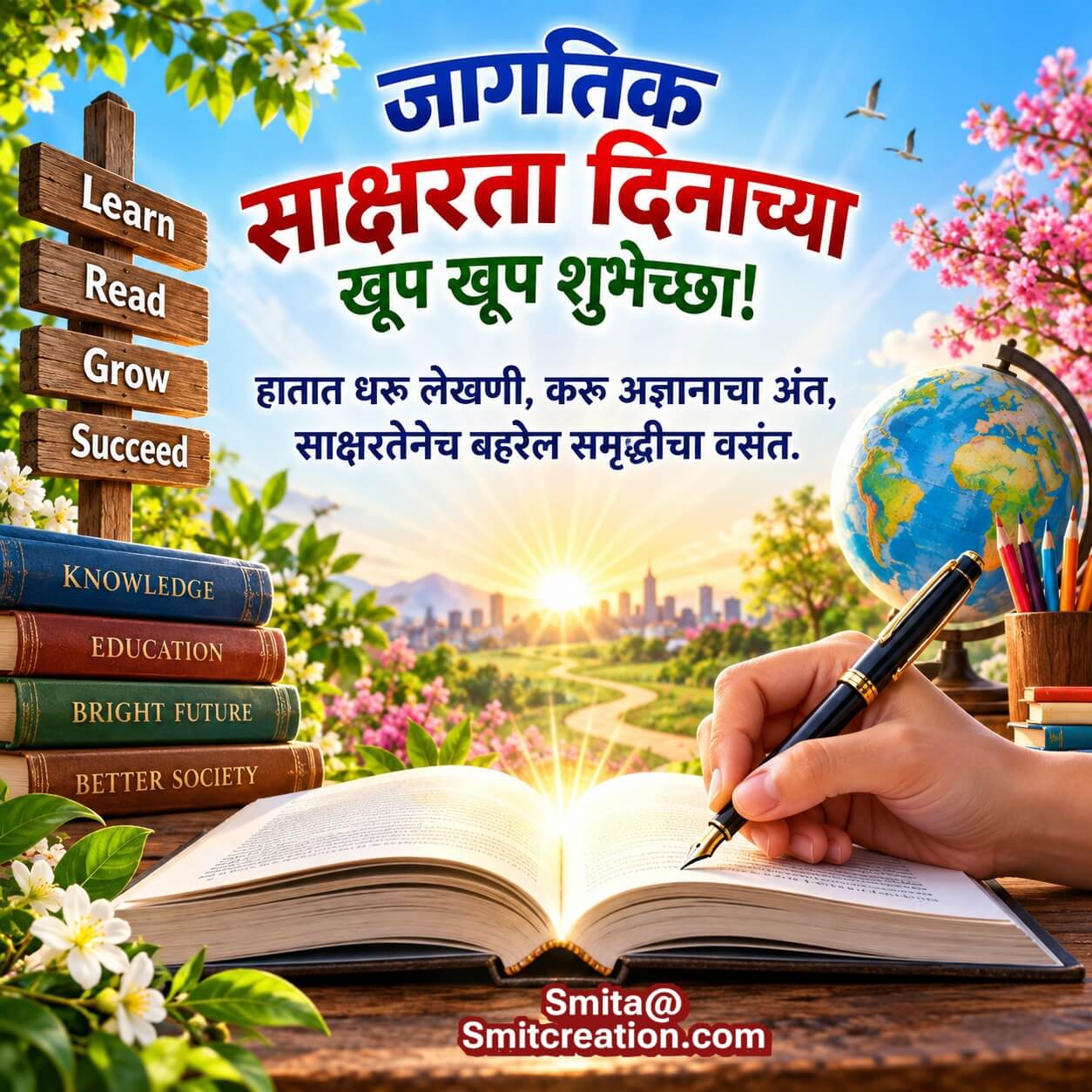 World Literacy Day Marathi Literacy Message Image