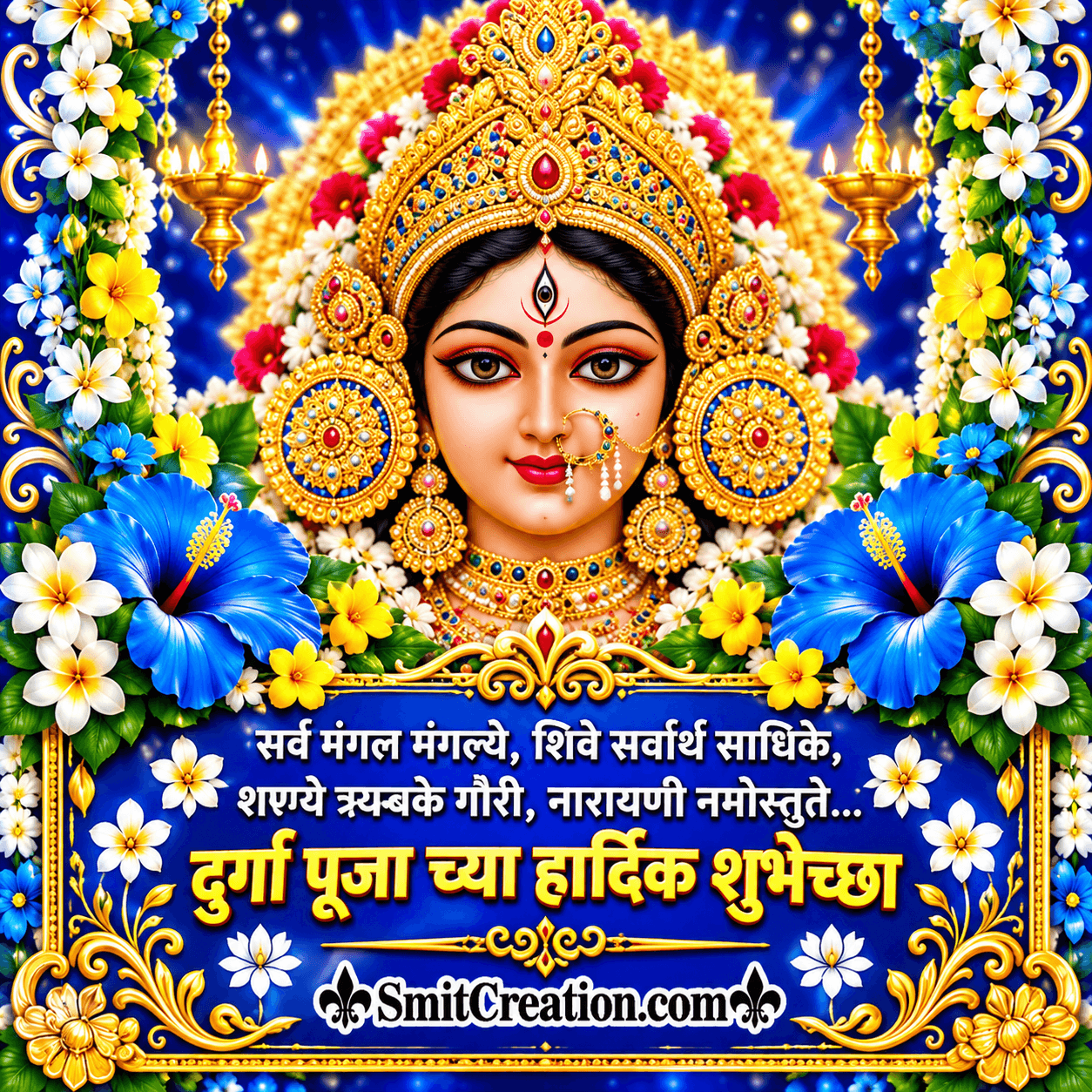 Durga Puja Marathi Hardik Shubhechha