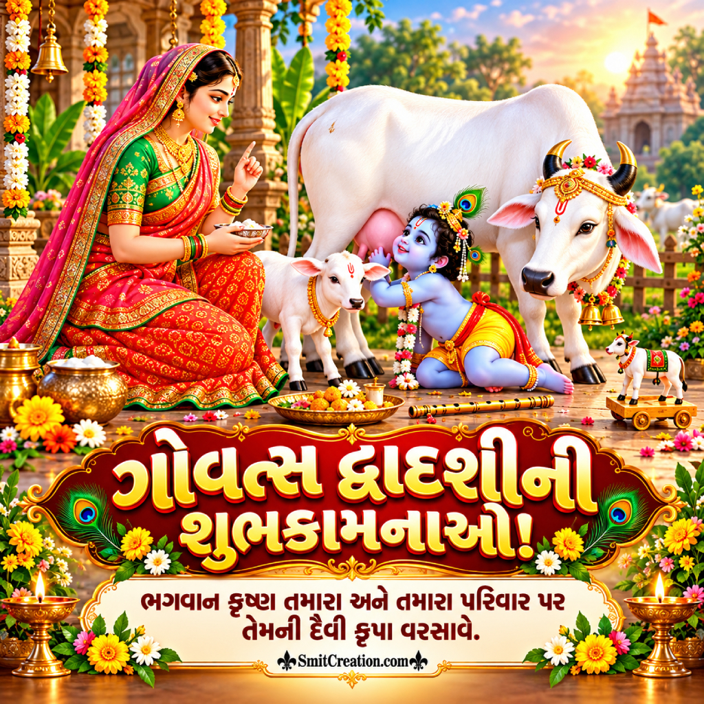 Govatsa Dwadshi Ni Shubhkamna Gujarati Image