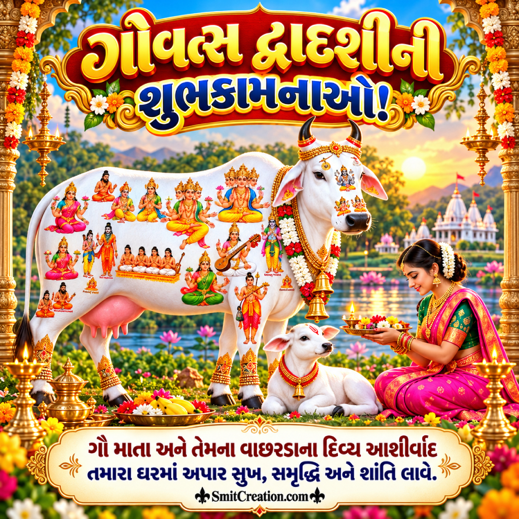 Govatsa Dwadshi Ni Shubhkamna Gujarati Pic In Gujarati