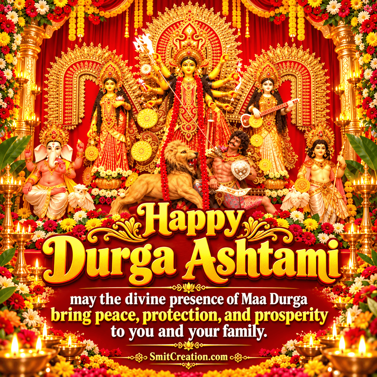 Happy Durga Ashtami To You And Your Family Nice Image