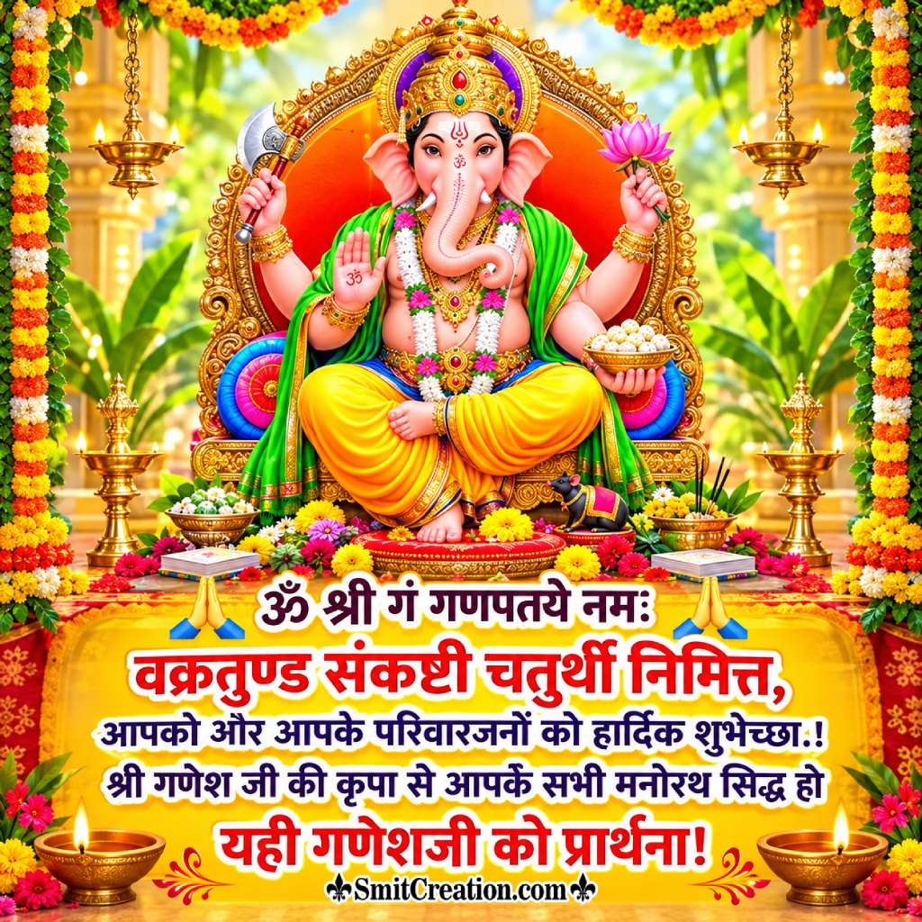 Vakratunda Sankashti Wish In Hindi