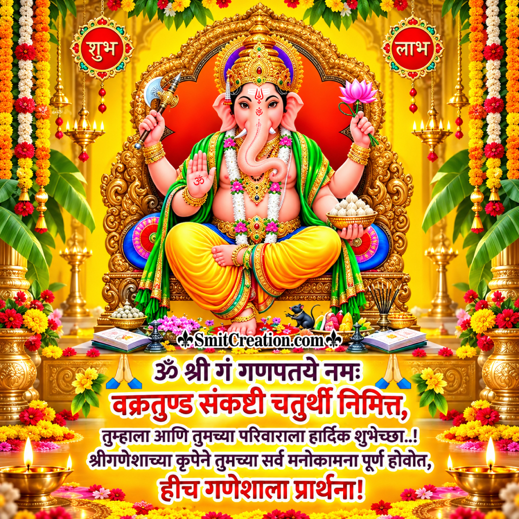 Vakratunda Sankashti Wish In Marathi